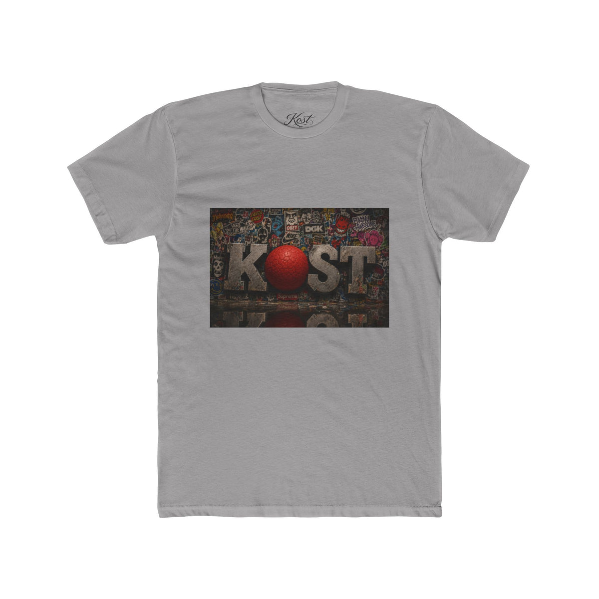 KØST Vintage Sticker Collage Tee — Red Heart Logo Graphic T‑Shirt