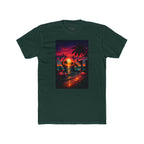 Retro Sunset Beach T-Shirt — 'Coast' Neon Palm Graphic Tee