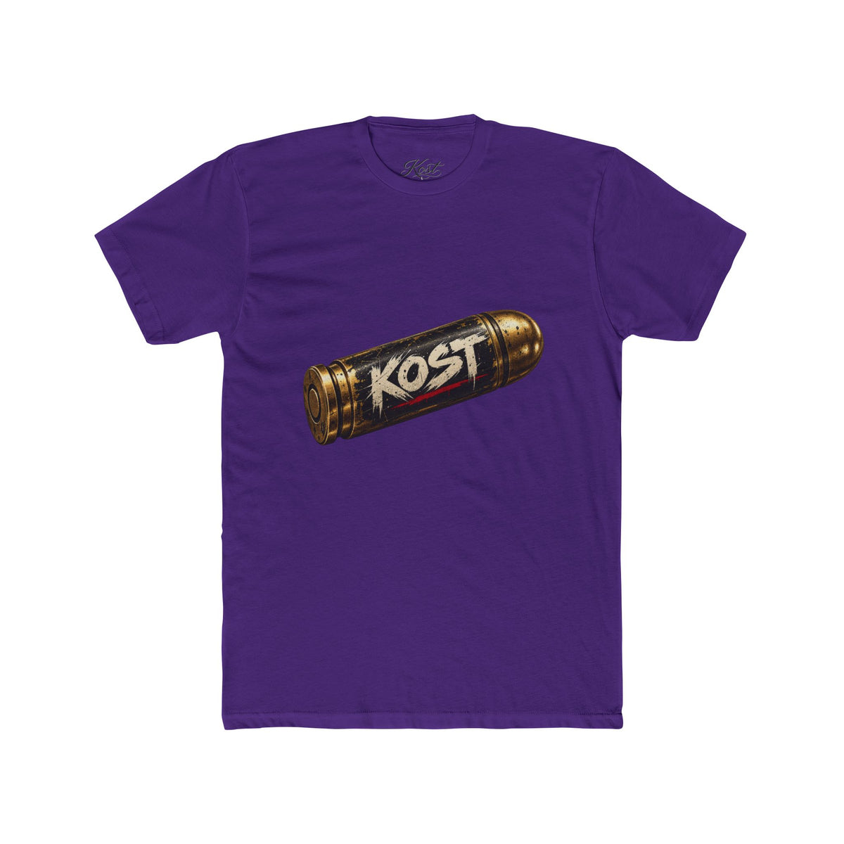 Bullet Logo T‑Shirt — "KOST" Vintage Brass Bullet Graphic