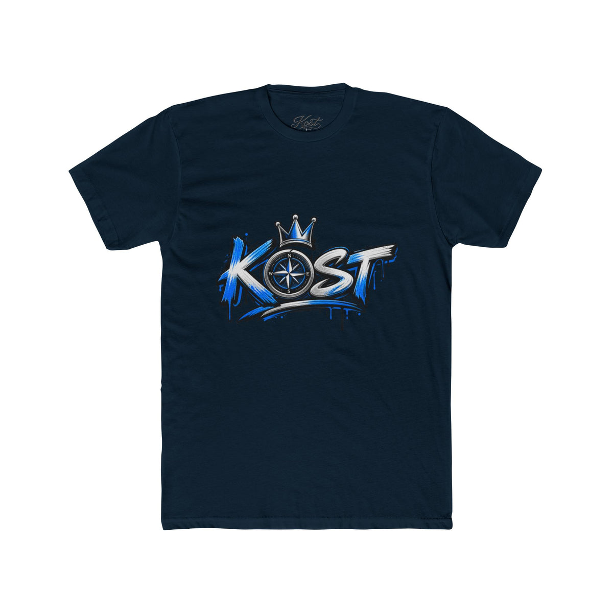 KOST Graffiti Logo T‑Shirt — Urban Streetwear Tee with Crown & Compass Design