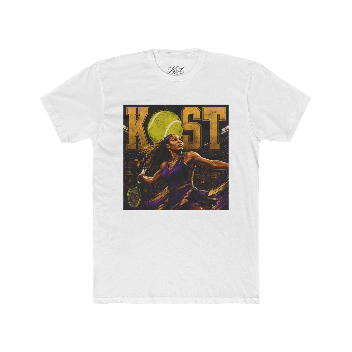 KOST Tennis Player Graphic Tee — Vintage Athlete Art Shirt