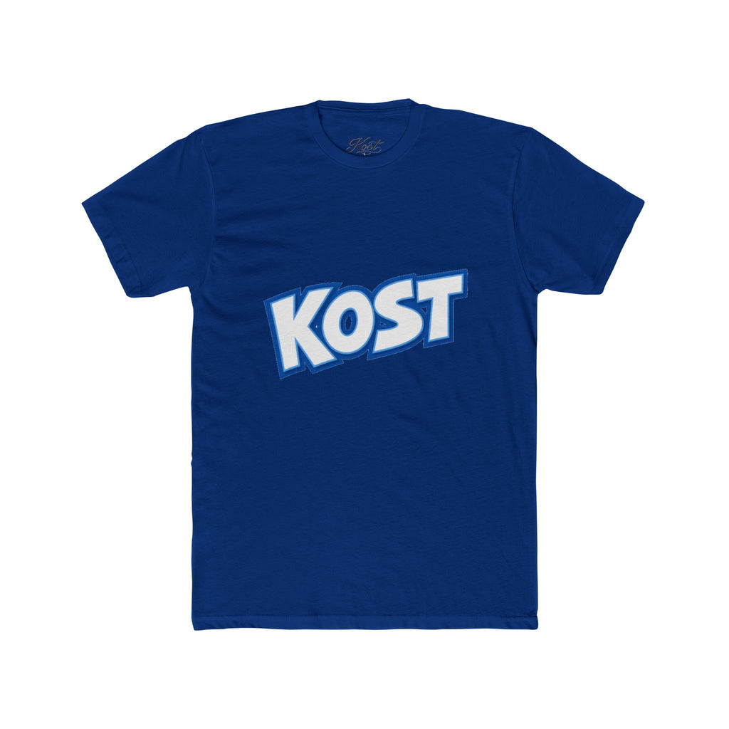 KOST Retro Logo T‑Shirt — Bold Blue Graphic Crew Tee