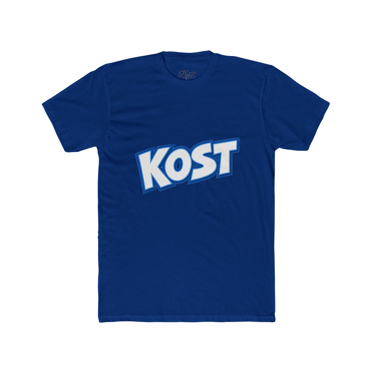 KOST Retro Logo T‑Shirt — Bold Blue Graphic Crew Tee
