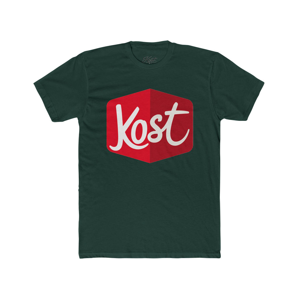 Kost Logo Tee — Retro Red Hexagon Graphic T-Shirt