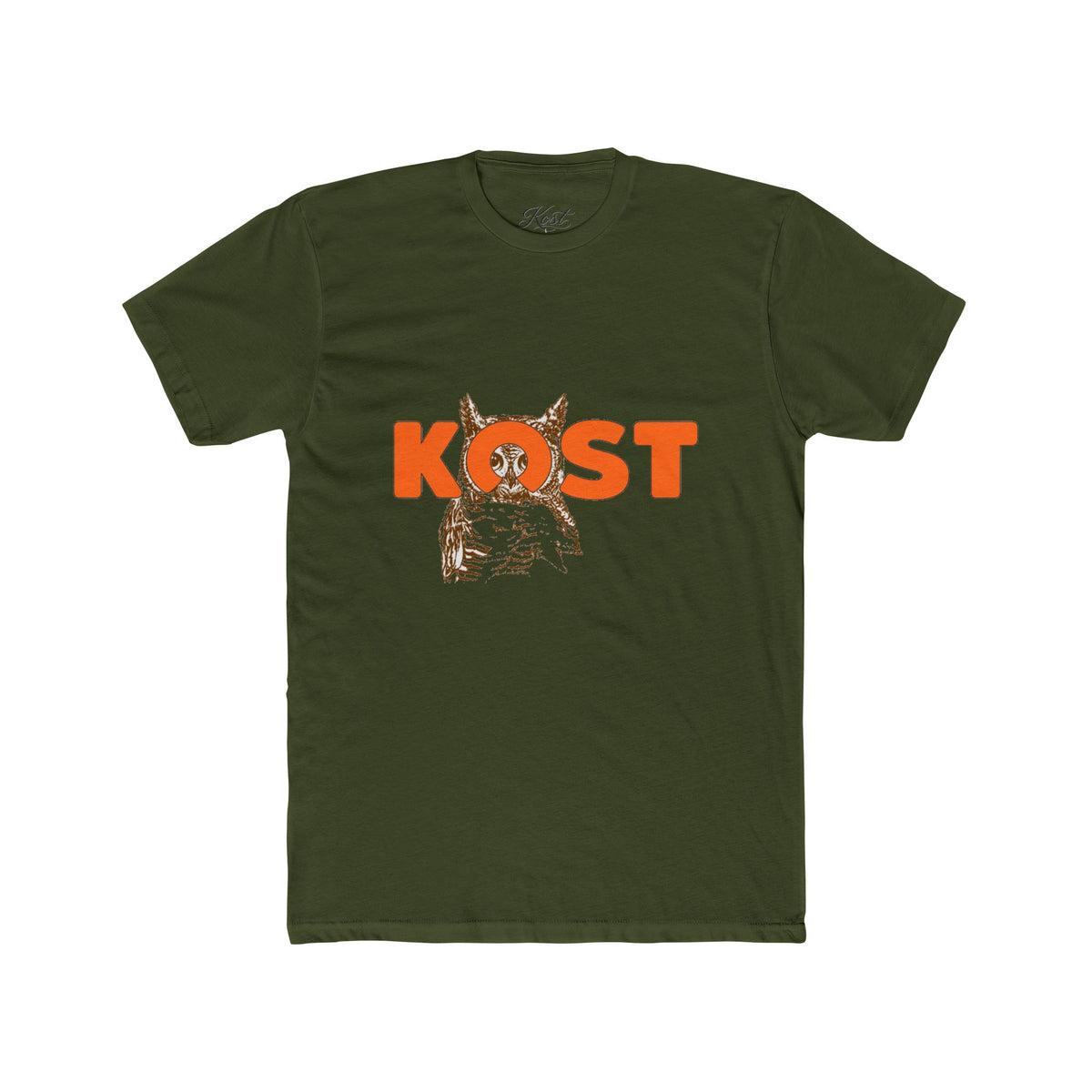 KOST Owl Graphic Tee — Vintage Orange Logo Cotton Shirt
