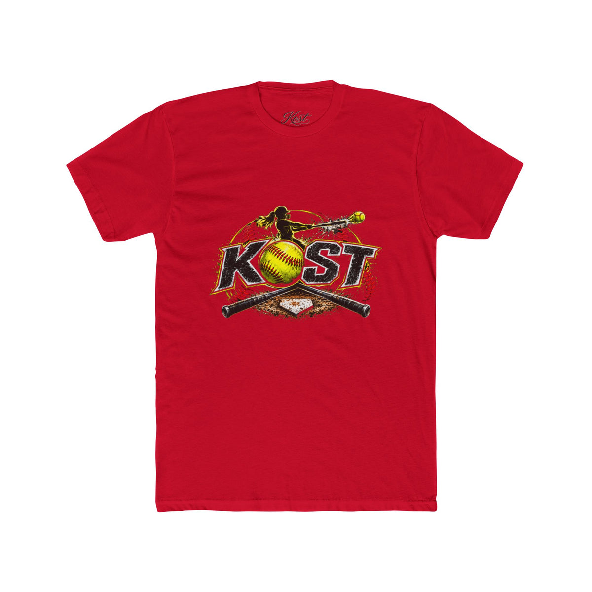 Softball Crossed Bats Tee — KOST Graphic Cotton Crew Shirt