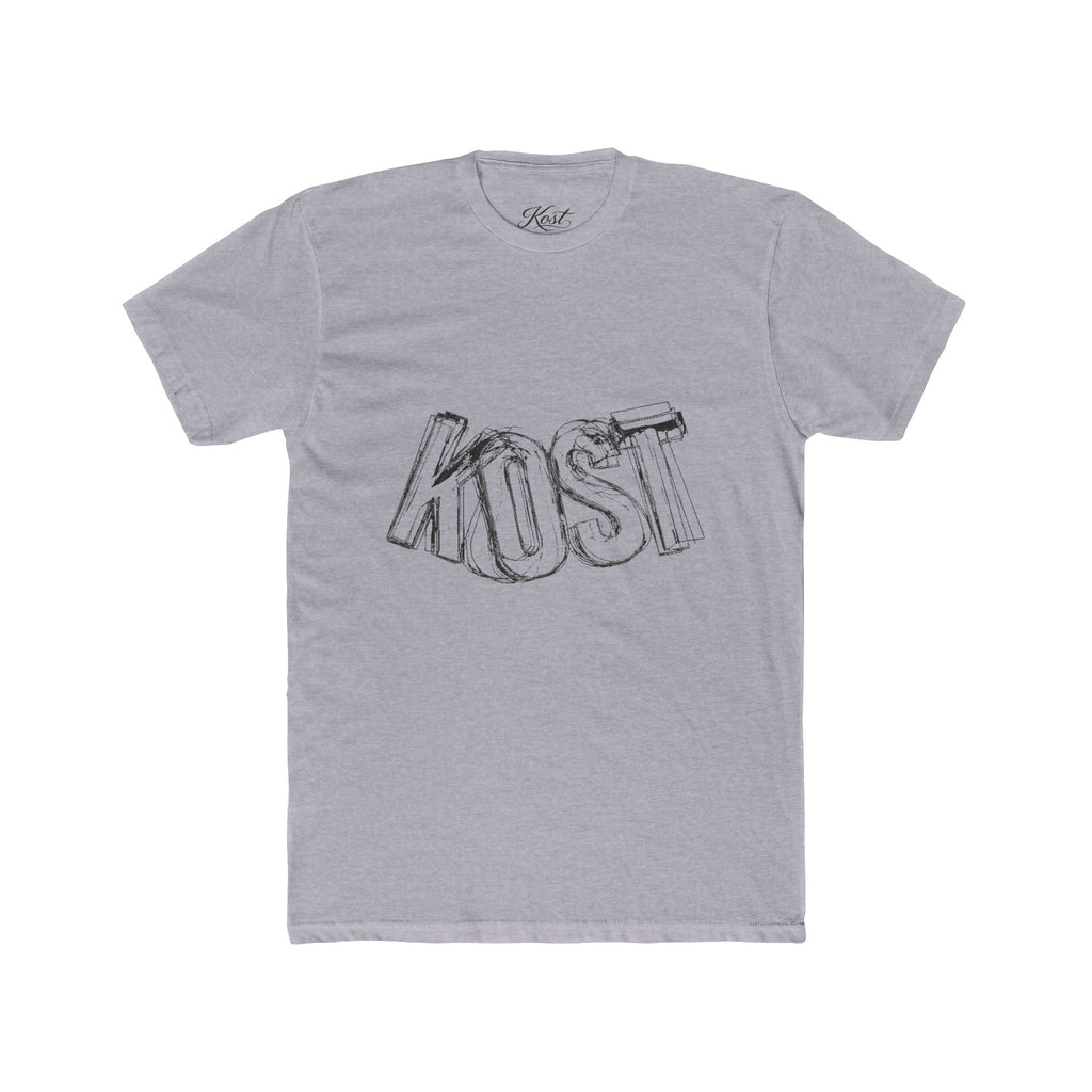KOST Sketch Logo Tee — White Cotton Graphic T‑Shirt