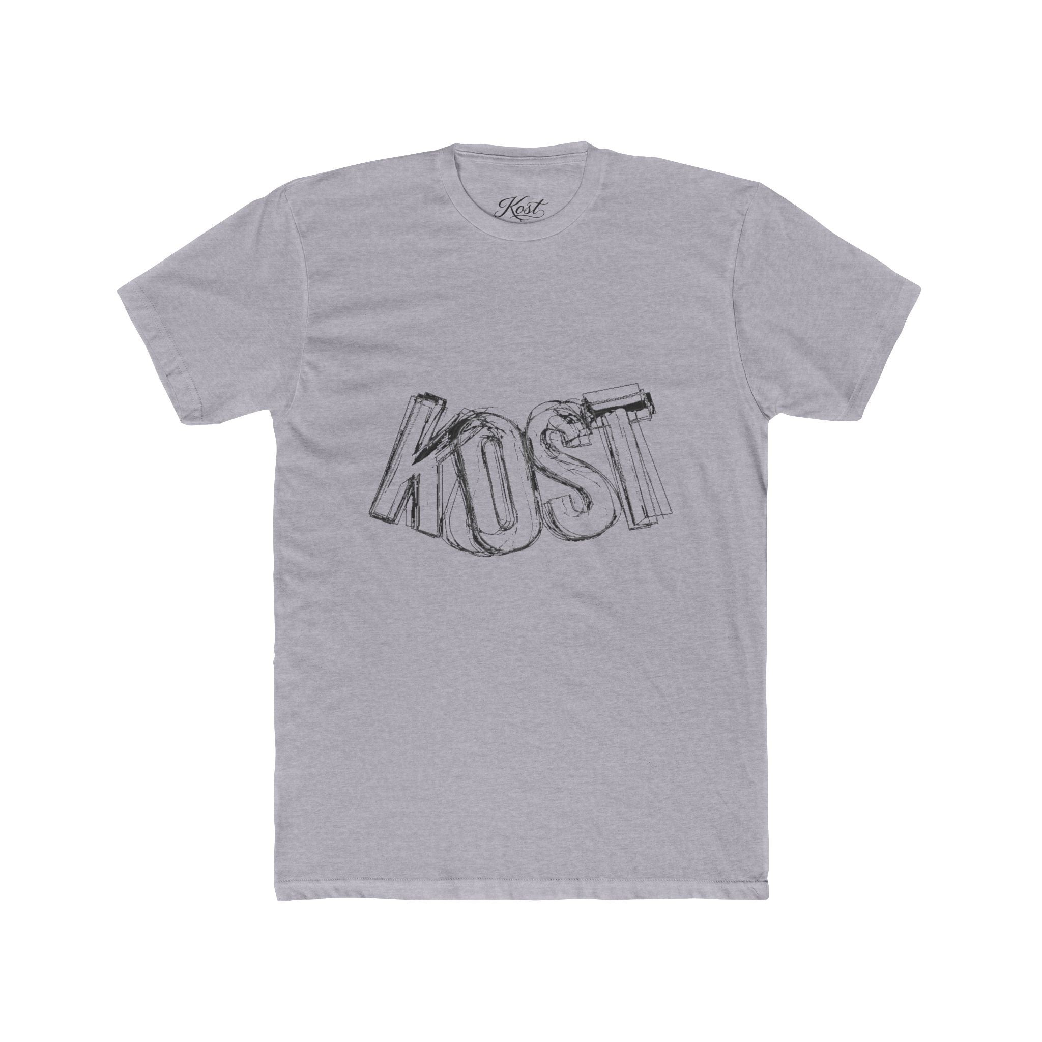 KOST Sketch Logo Tee — White Cotton Graphic T‑Shirt