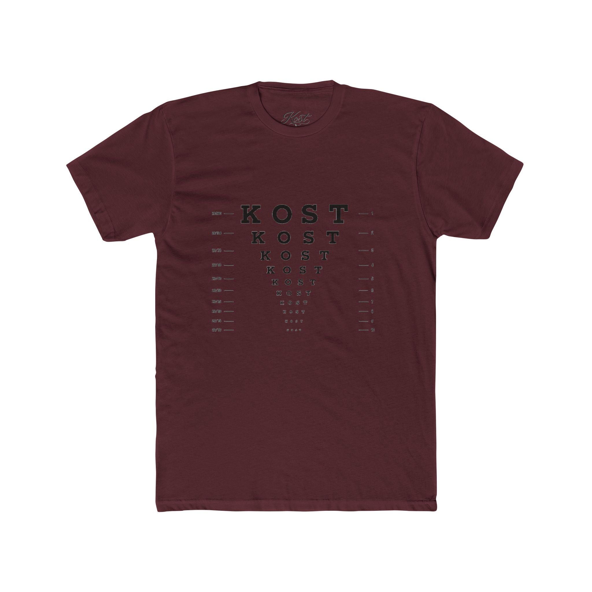 Eye Chart 'KOST' Graphic Tee — Vintage Optometrist Style Crewneck