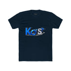 Retro 3D 'Kost' Graphic Tee - Bold Blue Logo Cotton T-Shirt