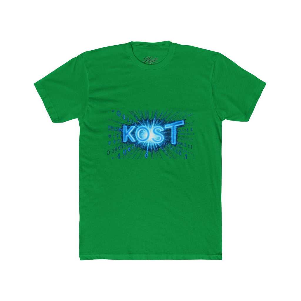 KOST Blue Burst Graphic Tee — Retro Tech Logo T-Shirt