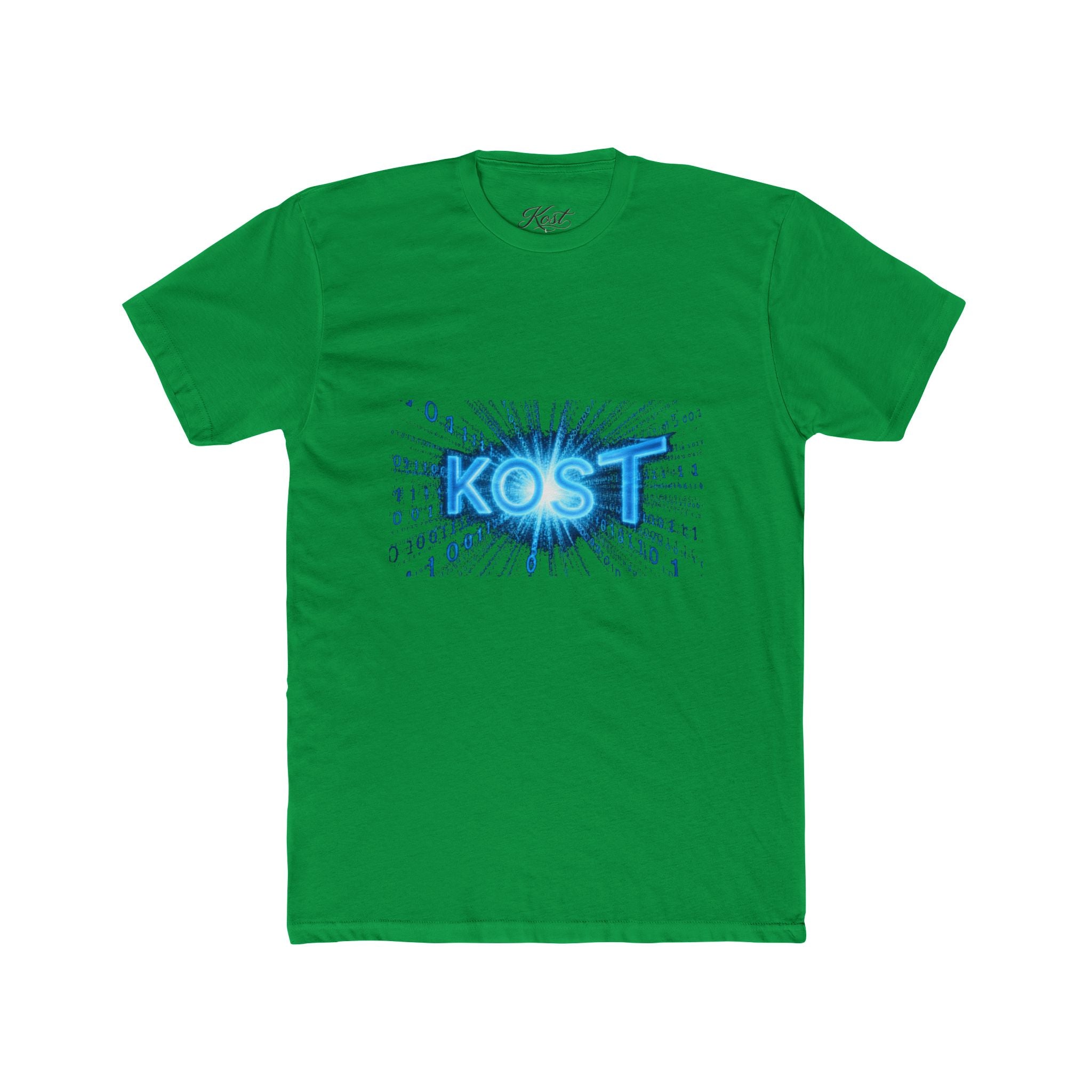 KOST Blue Burst Graphic Tee — Retro Tech Logo T-Shirt