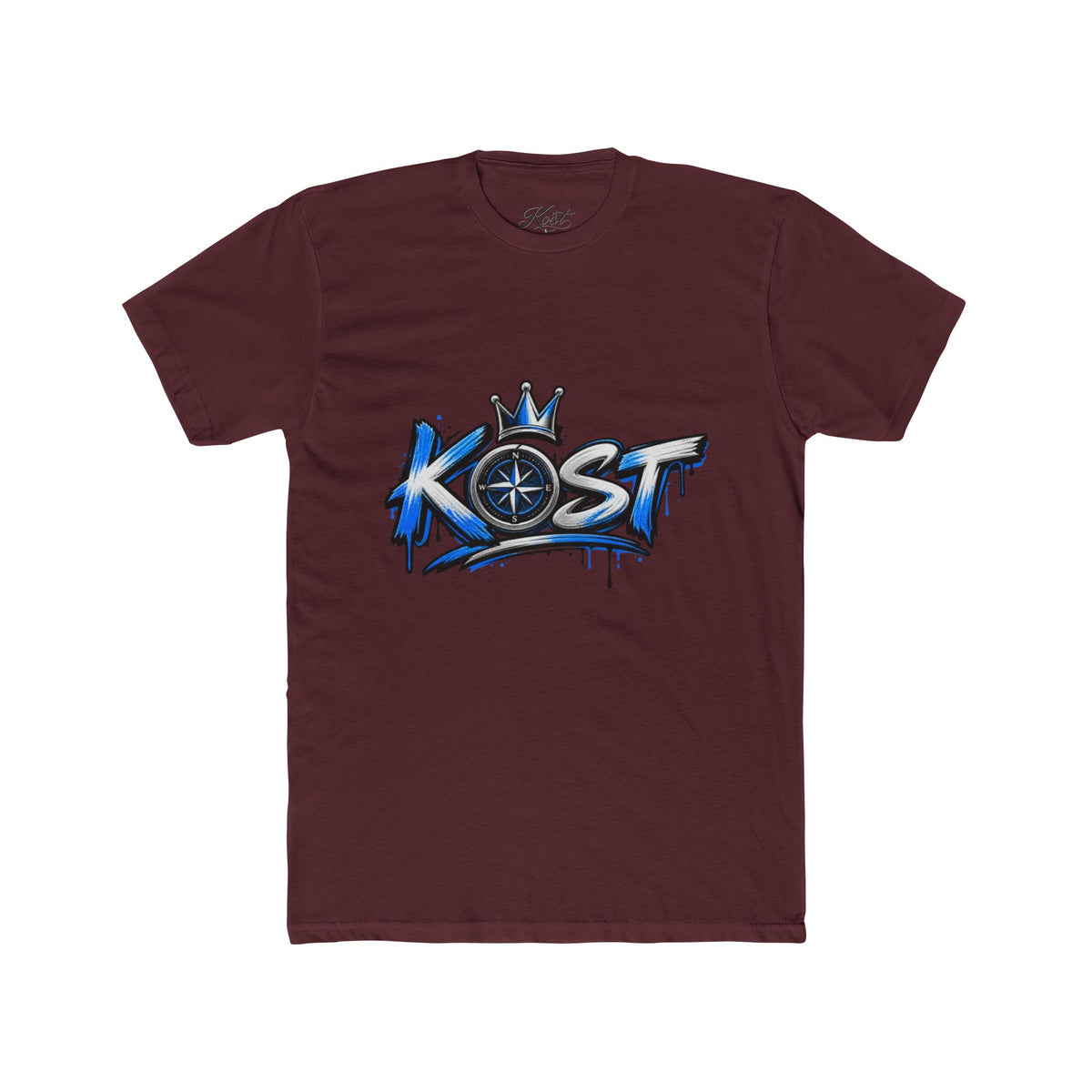KOST Graffiti Logo T‑Shirt — Urban Streetwear Tee with Crown & Compass Design