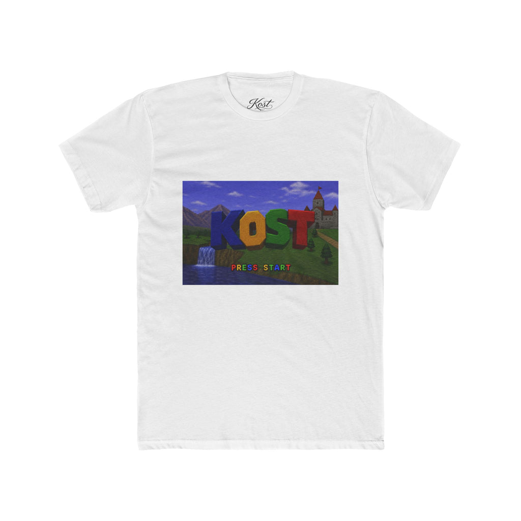 KOST Minecraft-Style Graphic Tee — Colorful Block Letter Landscape Shirt