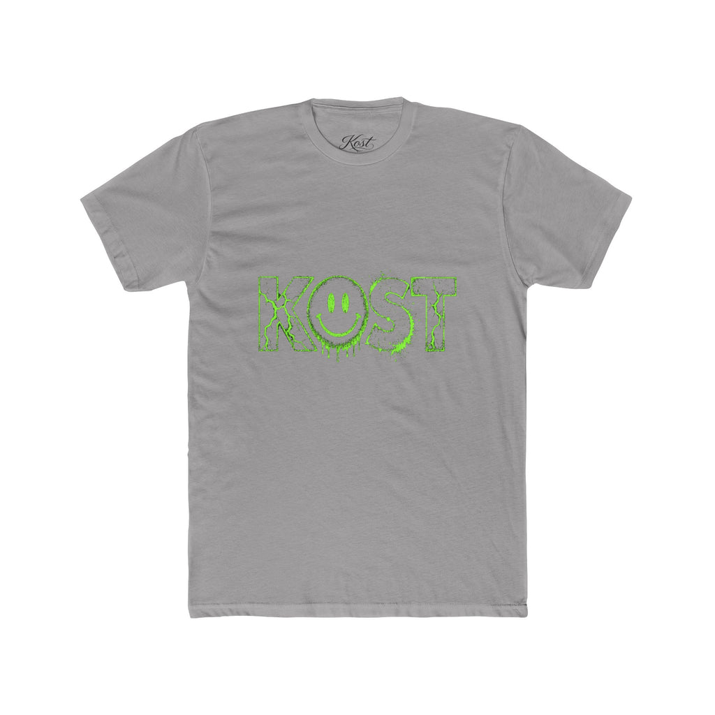 KOST Smiley Graphic Tee — Neon Green Drip Logo Cotton T-Shirt