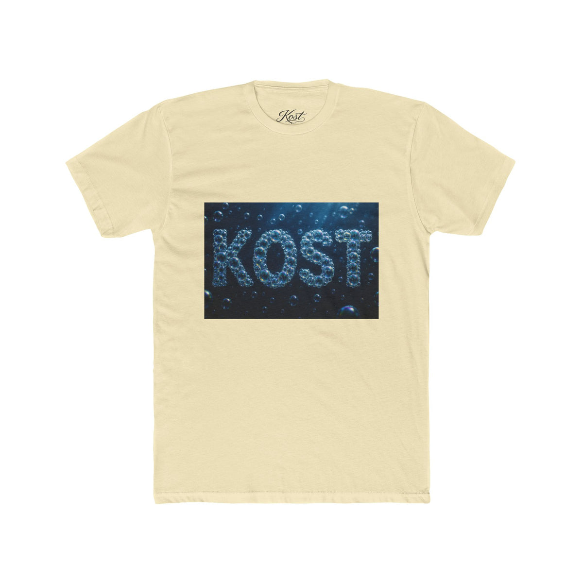 KOST Bubble Text Tee — Nautical Blue Graphic Crewneck Shirt