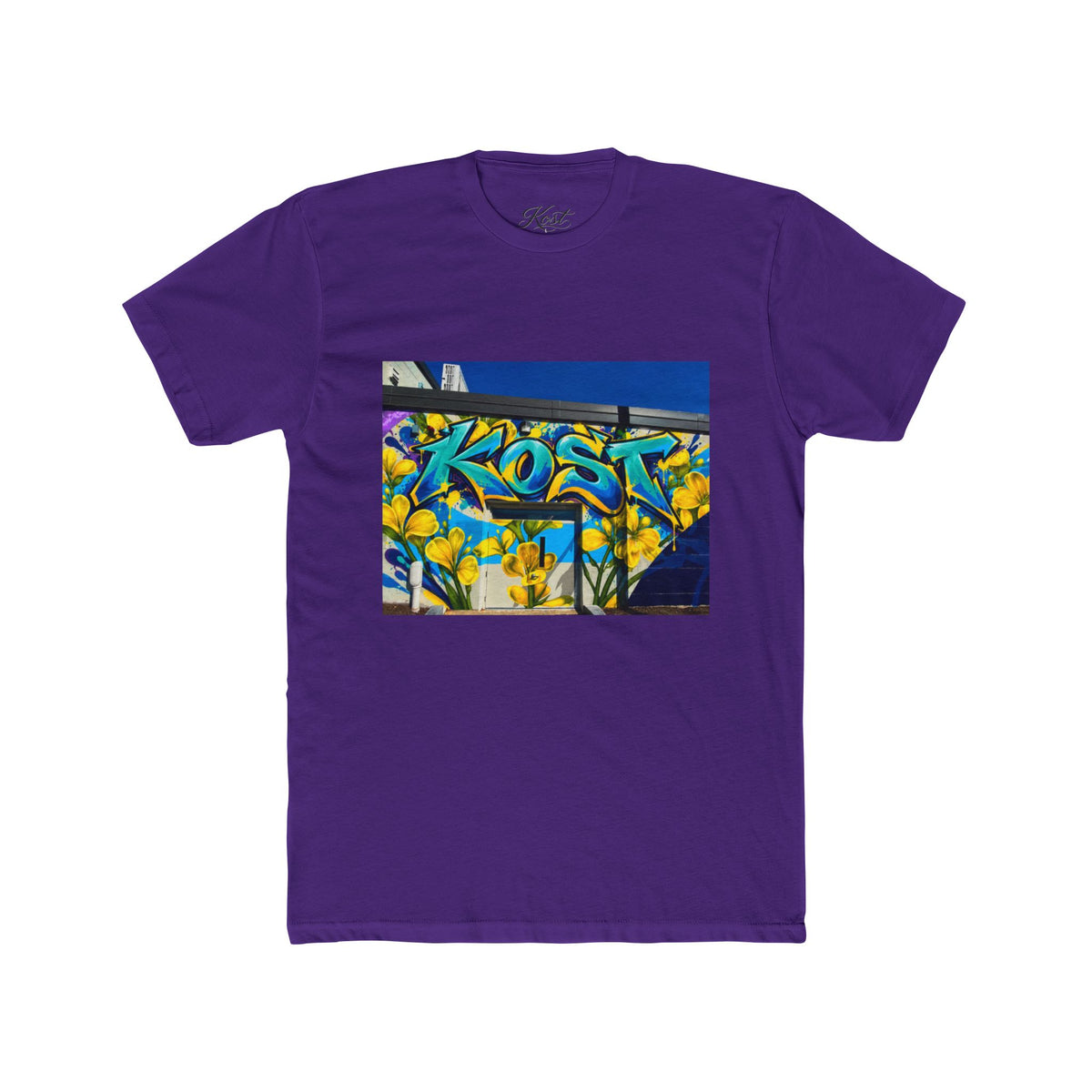 Graffiti 'KOST' Crew Tee — Urban Street Art Floral Graphic T-Shirt