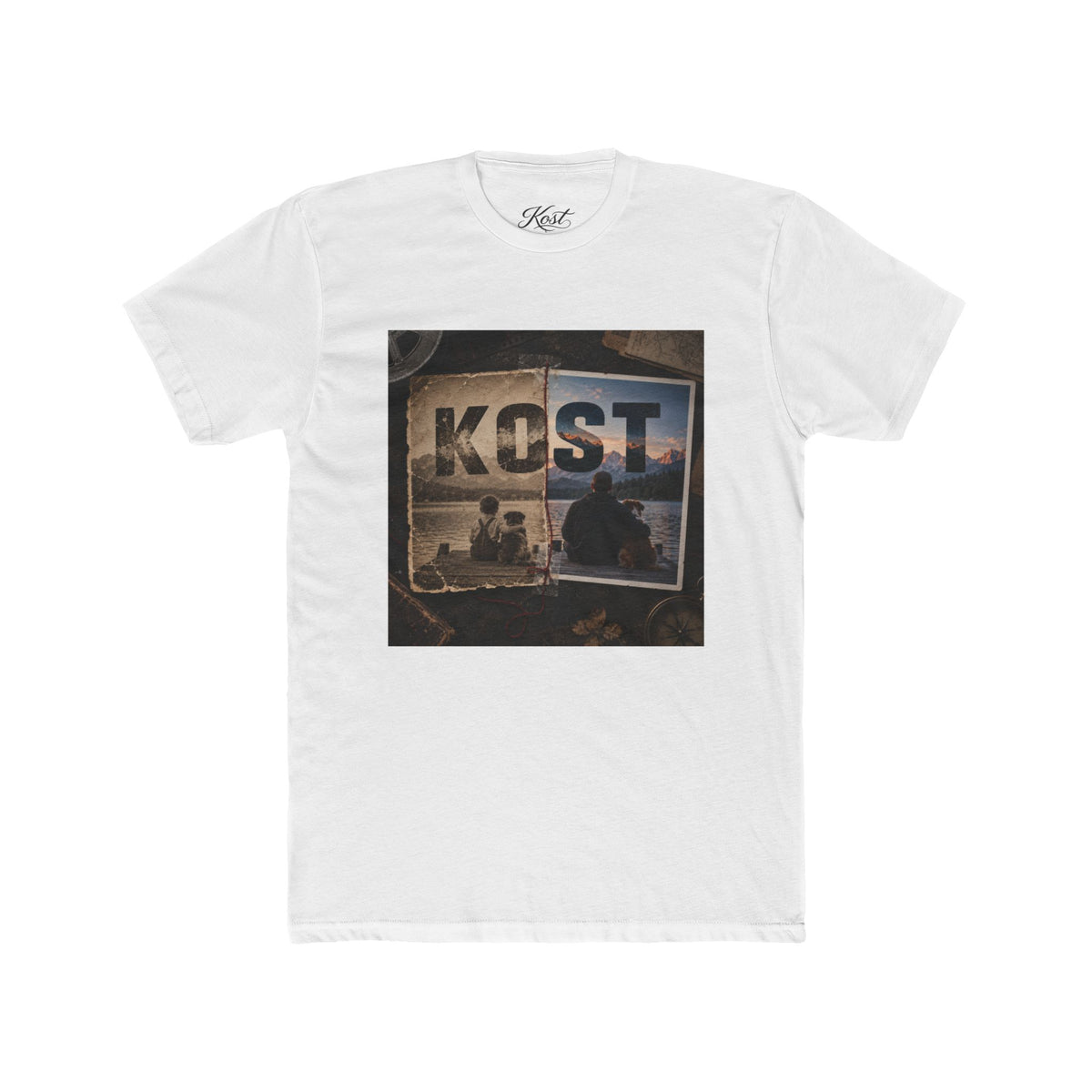 KOST Vintage Collage Tee — Retro Roadtrip Graphic T-Shirt