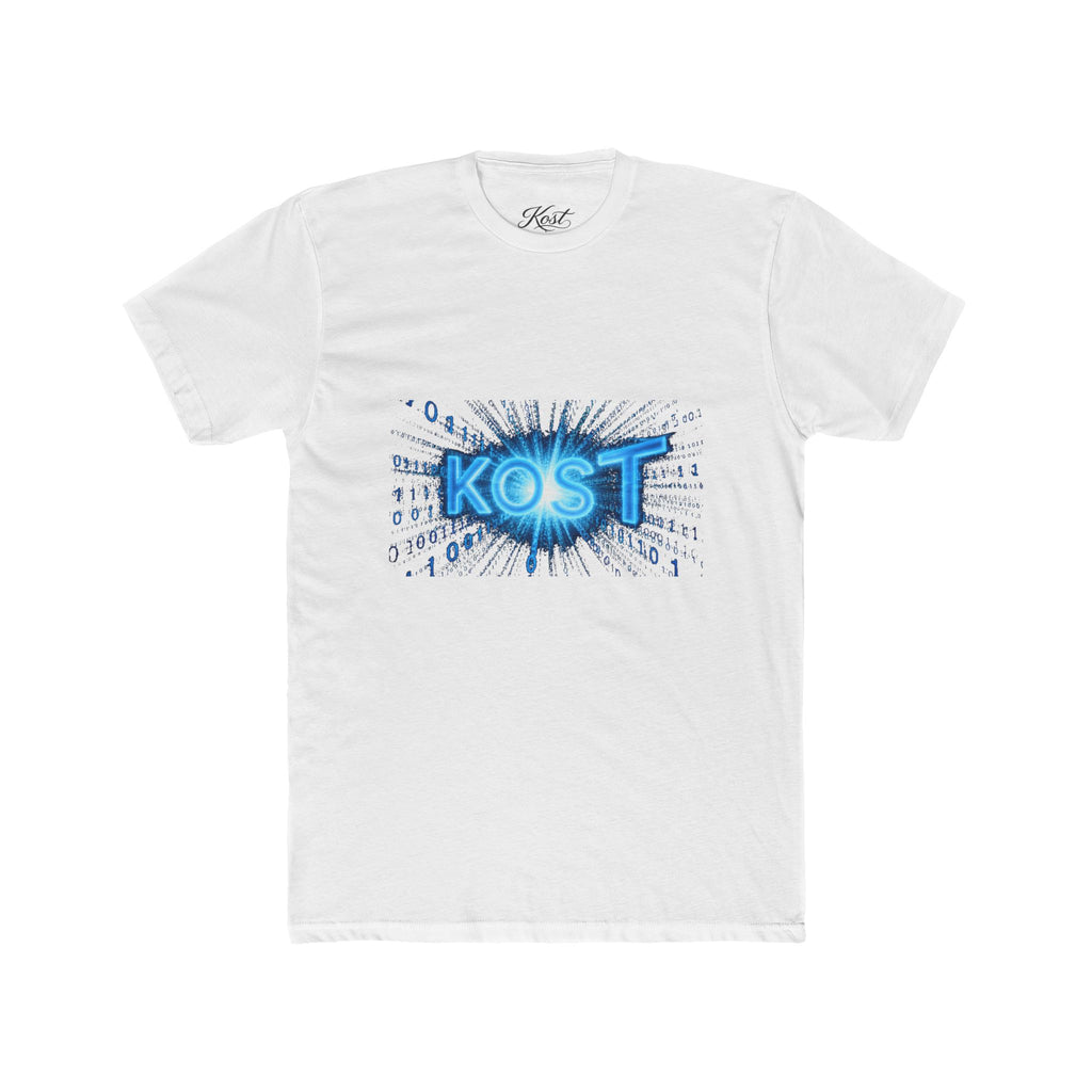 KOST Blue Burst Graphic Tee — Retro Tech Logo T-Shirt