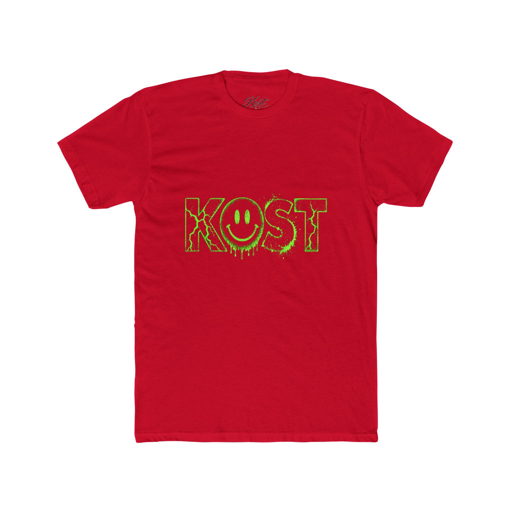 KOST Smiley Graphic Tee — Neon Green Drip Logo Cotton T-Shirt