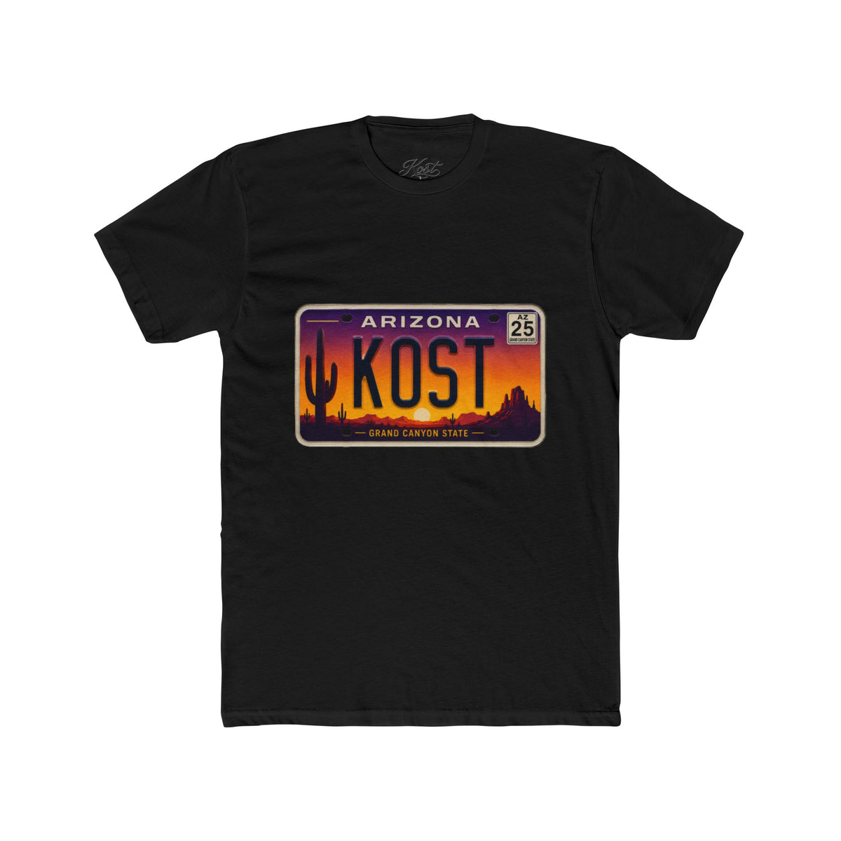 Arizona License Plate Tee - KOST Desert Sunset Graphic T-Shirt