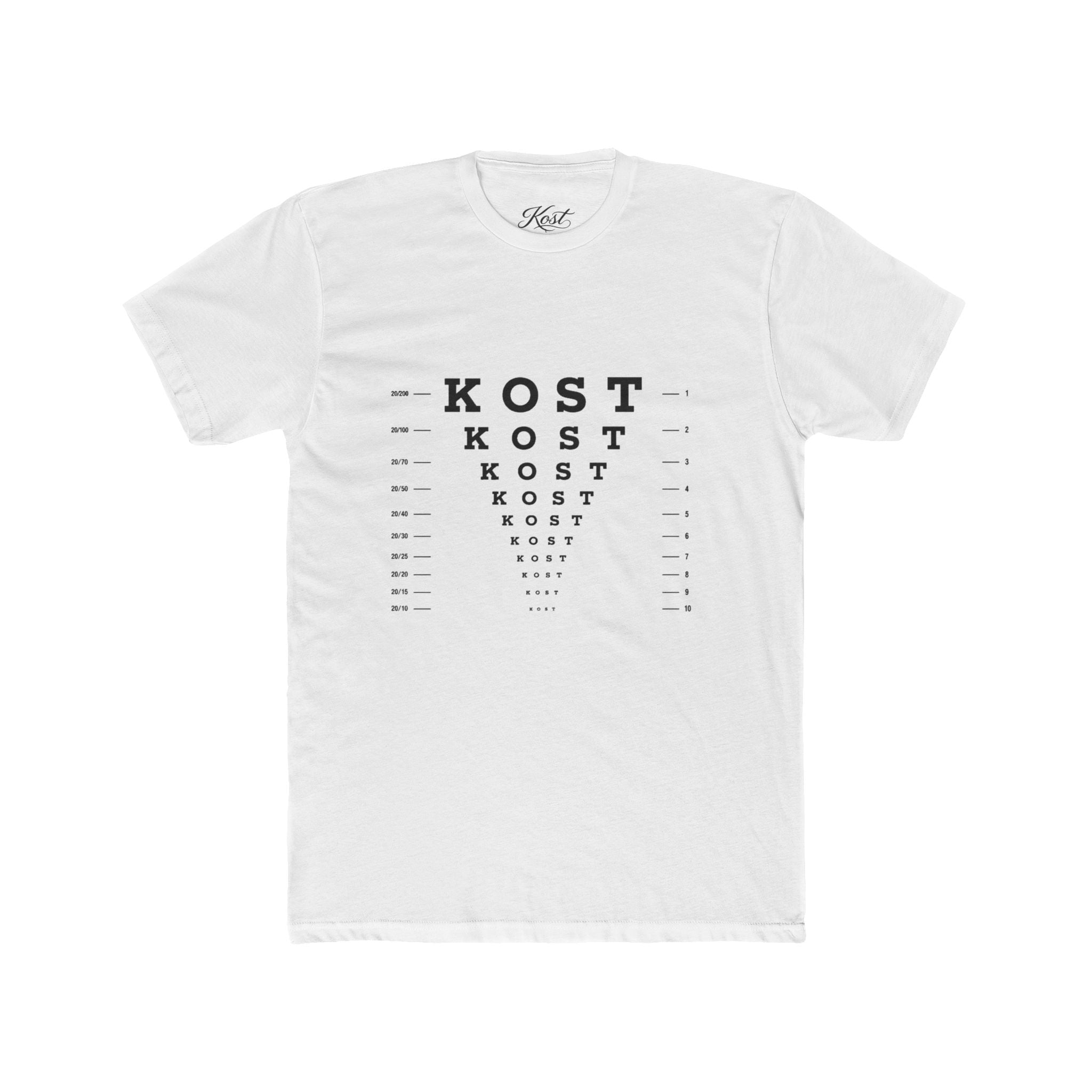 Eye Chart 'KOST' Graphic Tee — Vintage Optometrist Style Crewneck