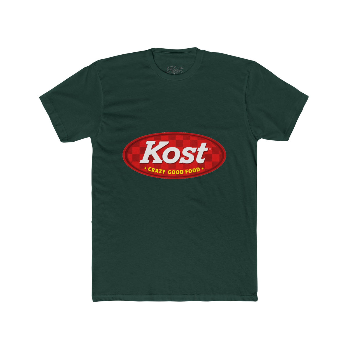 Kost Logo Tee — Vintage Red "Kost" Oval Graphic Cotton T-Shirt