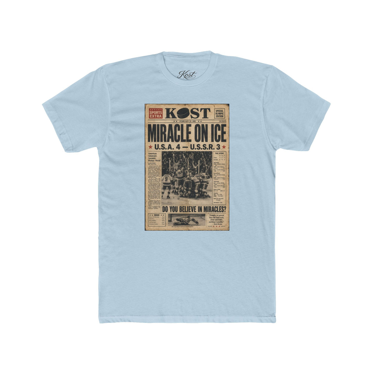 Miracle on Ice Vintage Newspaper T‑Shirt