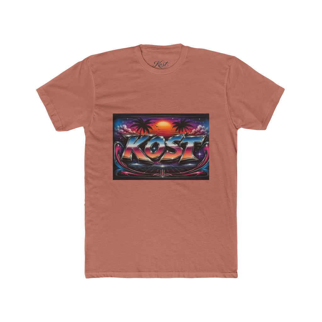 KOST Retro Sunset Tee — 80s Vaporwave Beach Graphic T-Shirt