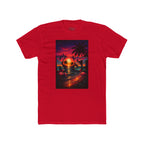 Retro Sunset Beach T-Shirt — 'Coast' Neon Palm Graphic Tee