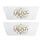 Men’s White Slide Sandals with Gold Rose Monogram