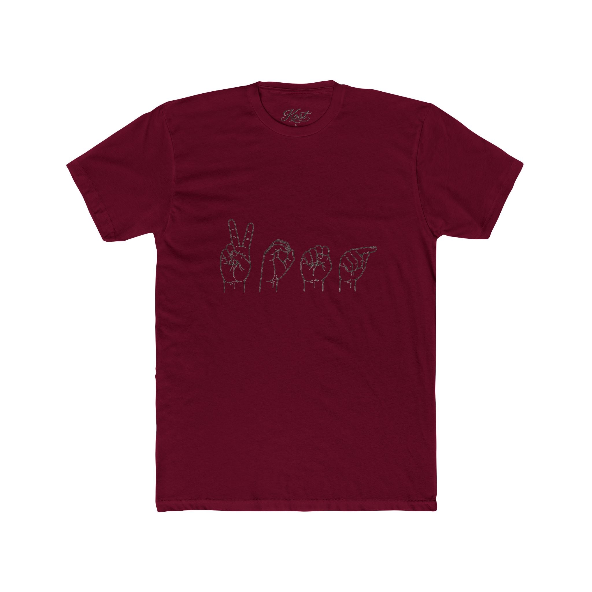 ASL Love Line Art Tee — "LOVE" Fingerspelling Cotton T‑Shirt