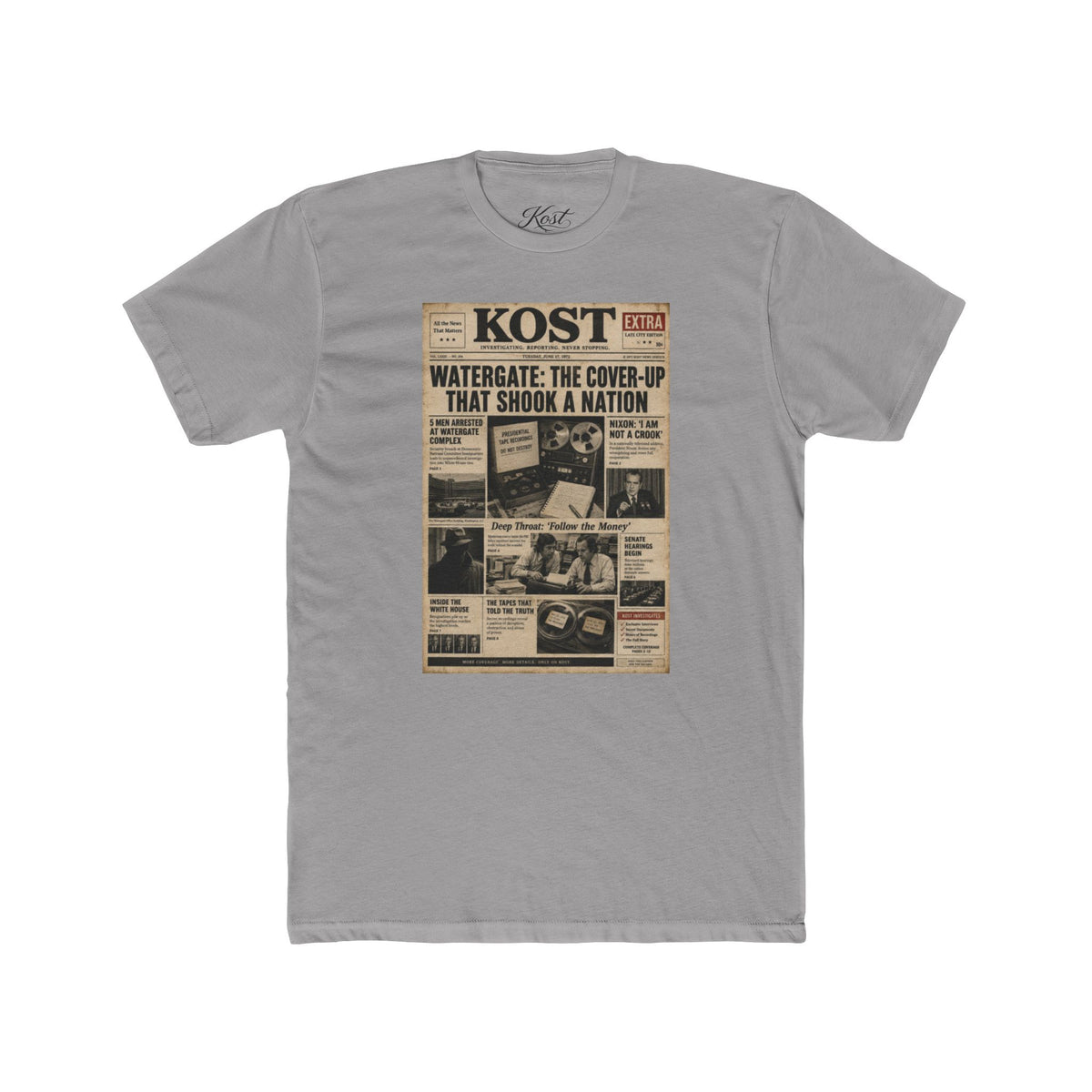 Watergate Front Page T‑Shirt — Vintage Newspaper Graphic Tee