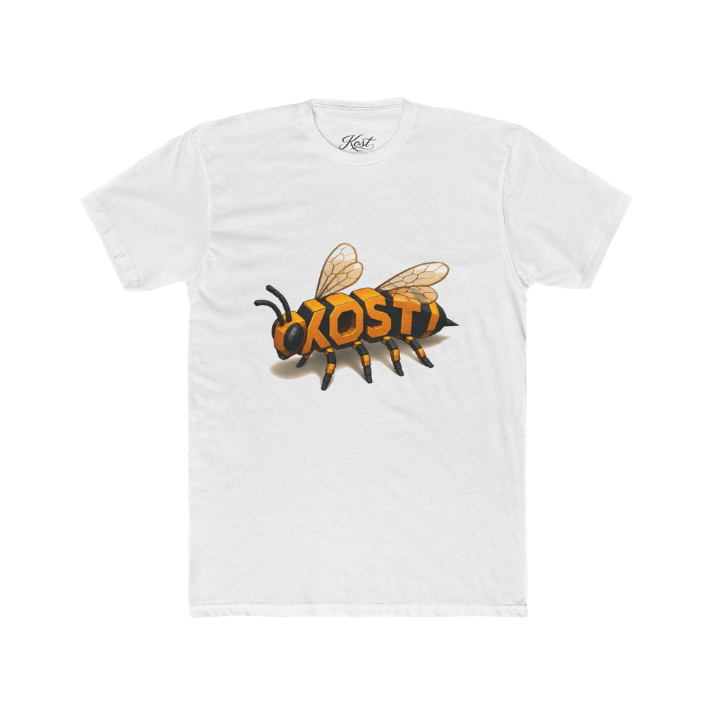 Bee Graphic Tee — 'KOST' Lettering Insect Design Cotton T-Shirt