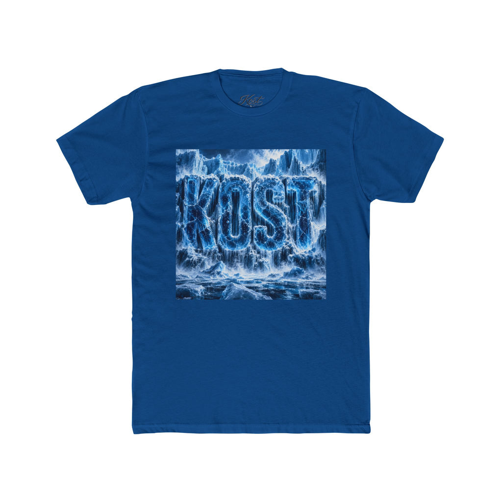 KOST Waterfall Graphic Tee — Blue Wave Texture Crew Shirt