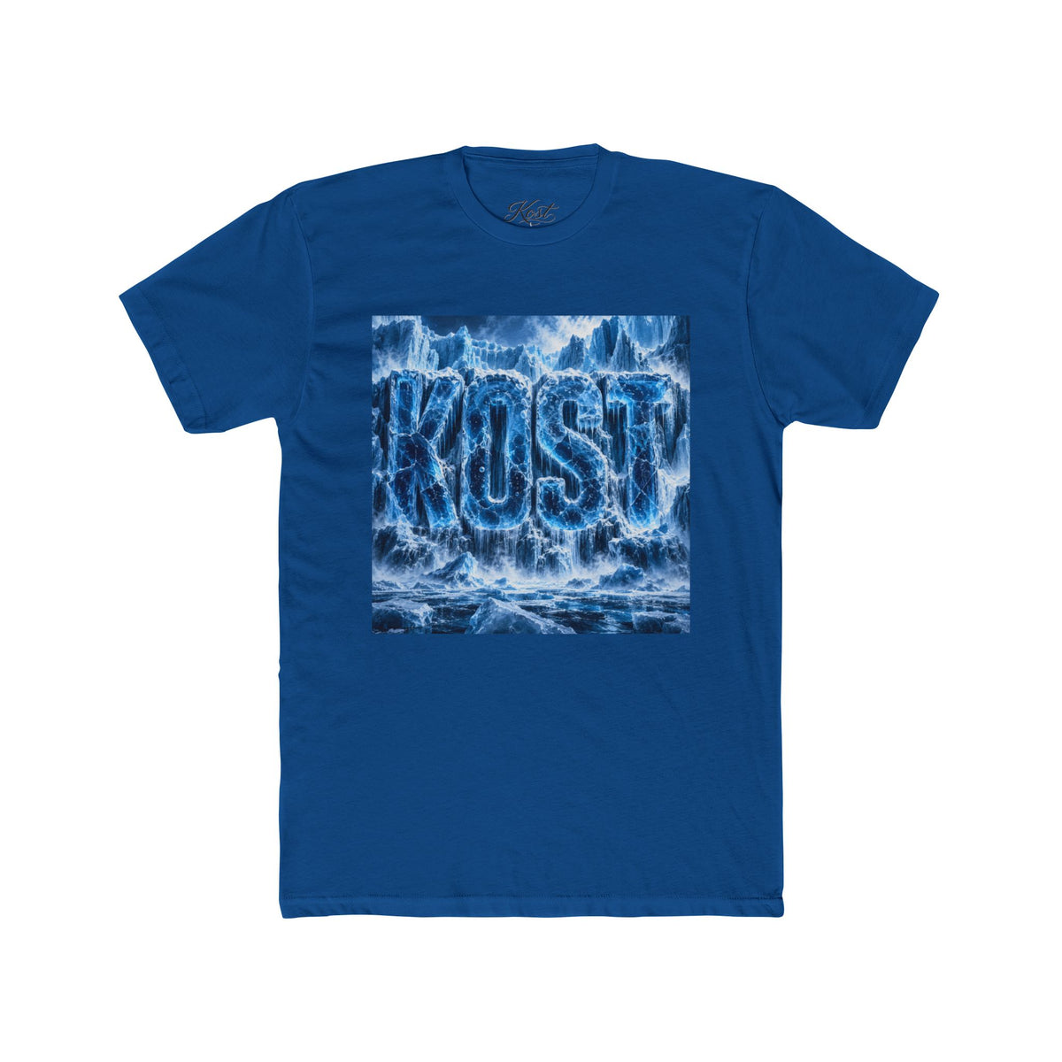 KOST Waterfall Graphic Tee — Blue Wave Texture Crew Shirt
