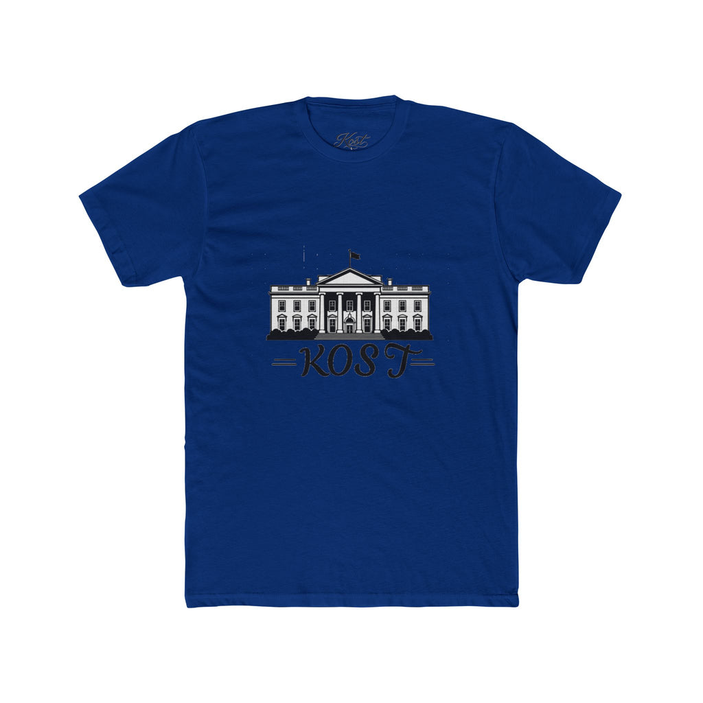 White Tee with Presidential Building Graphic & KOST Text