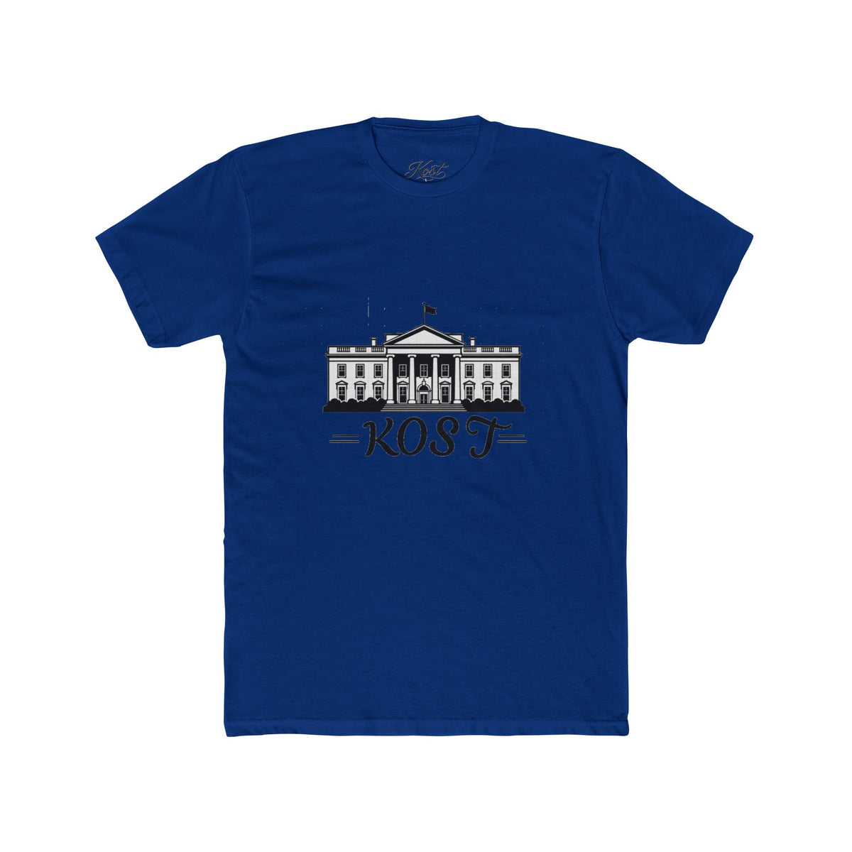 White Tee with Presidential Building Graphic & KOST Text