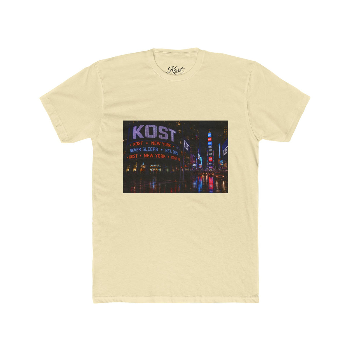 KOST Neon City Crew Tee — Retro Nightscape Graphic T‑Shirt