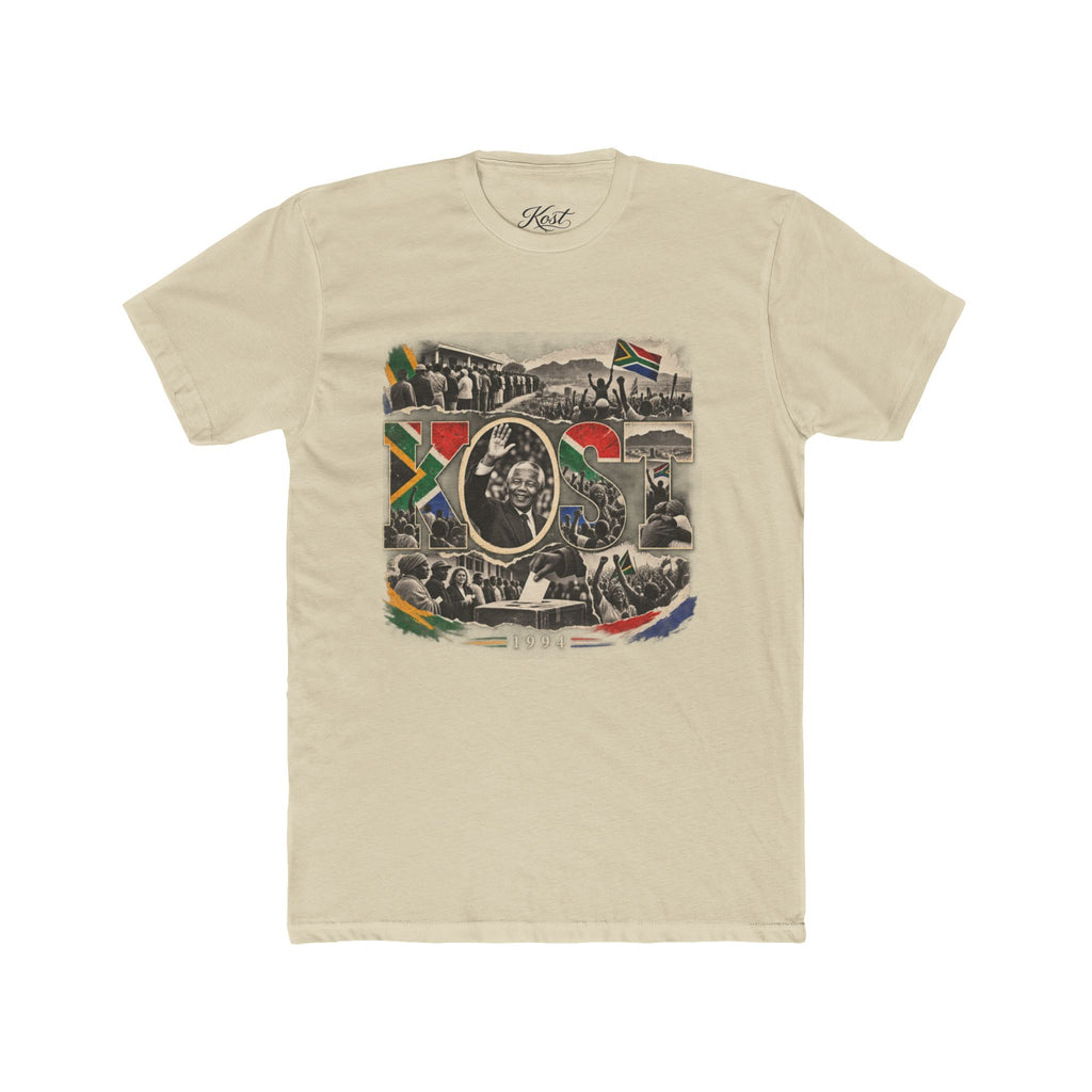 Vintage South Africa Collage Tee – Nelson Mandela & Heritage Flag Graphic