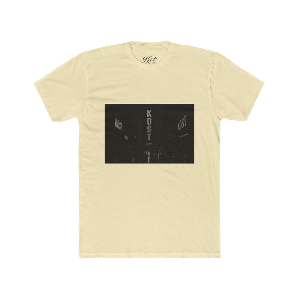 KOST Neon Sign Photo Tee — Vintage Urban Night Streetwear T-Shirt