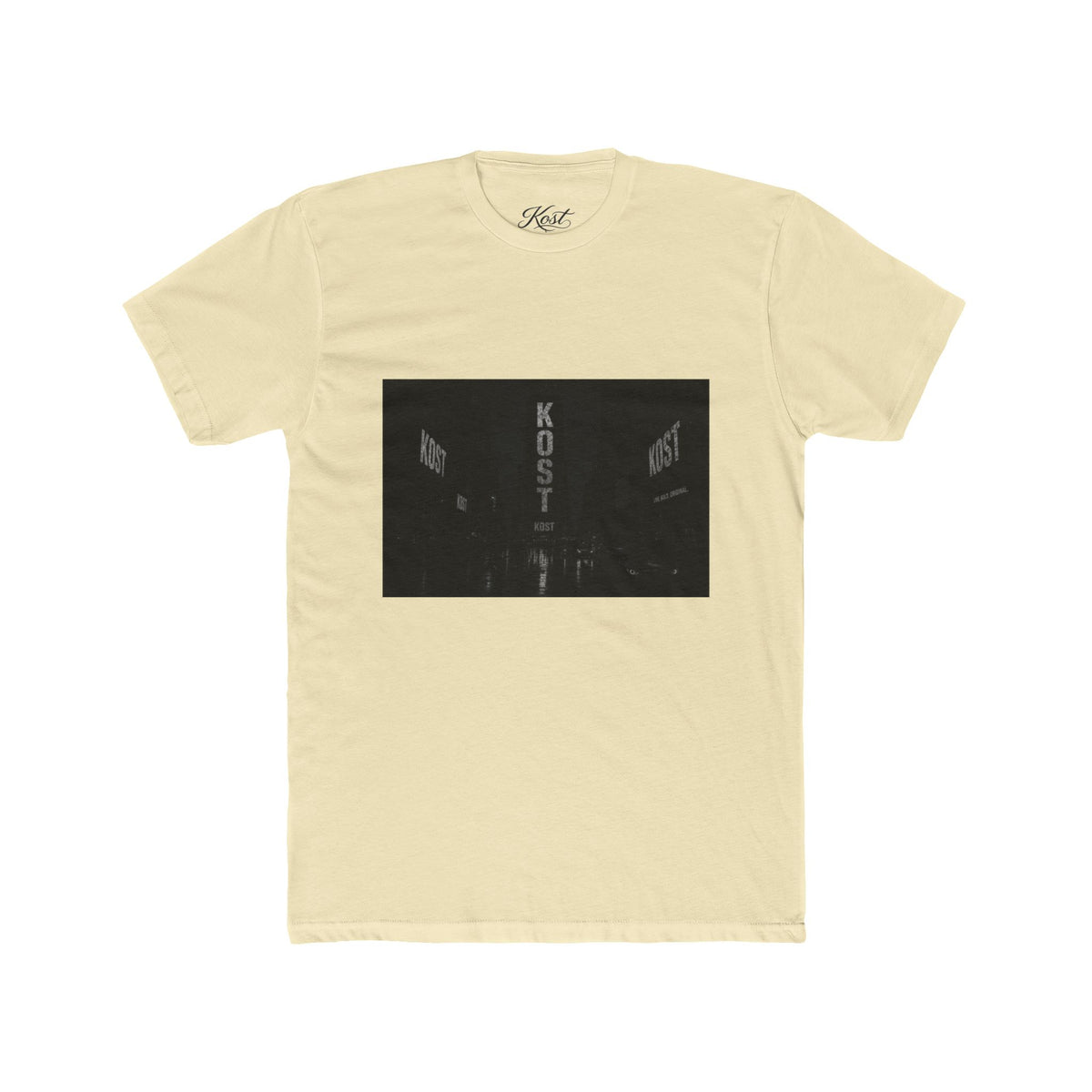 KOST Neon Sign Photo Tee — Vintage Urban Night Streetwear T-Shirt