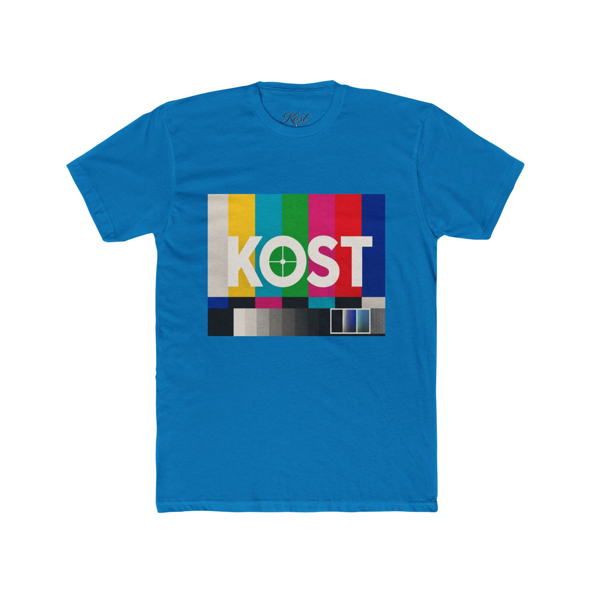 TV Test Pattern 'KOST' Graphic Tee — Retro Broadcast Logo T‑Shirt
