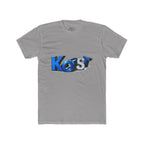Retro 3D 'Kost' Graphic Tee - Bold Blue Logo Cotton T-Shirt