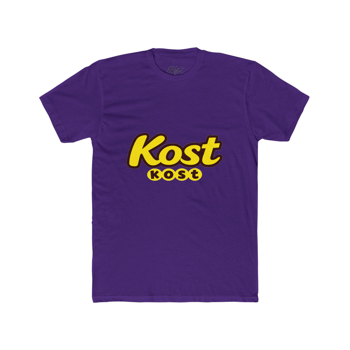 Kost Logo Tee — Retro Yellow Script Graphic T-Shirt