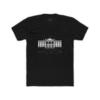 White Tee with White House Illustration and "KOST" Script – Patriotic Graphic T-Shirt