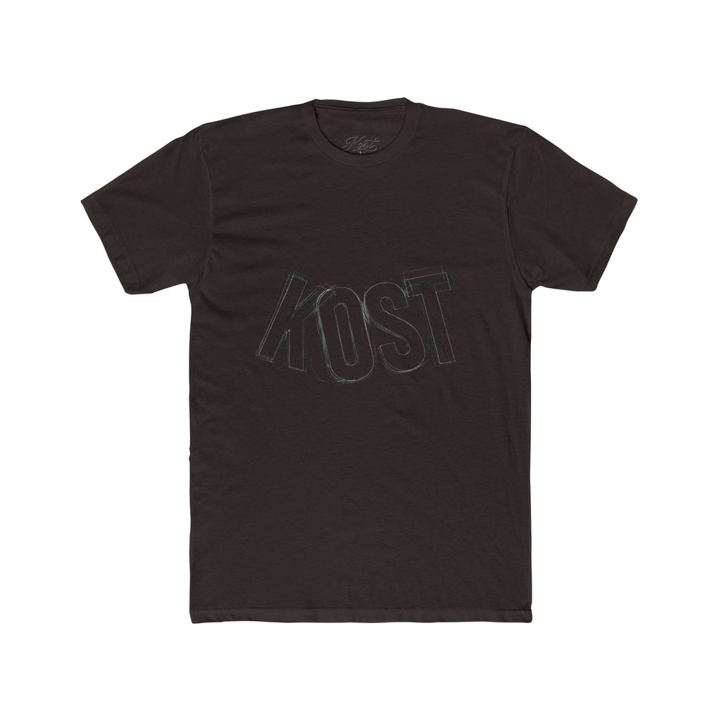KOST Sketch Logo Tee — White Cotton Graphic T‑Shirt