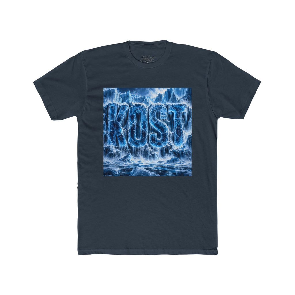 KOST Waterfall Graphic Tee — Blue Wave Texture Crew Shirt