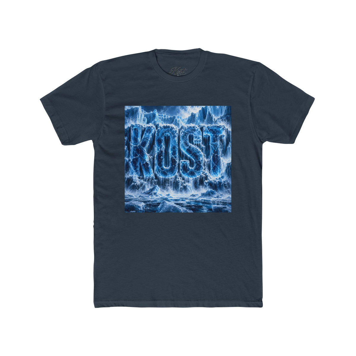 KOST Waterfall Graphic Tee — Blue Wave Texture Crew Shirt