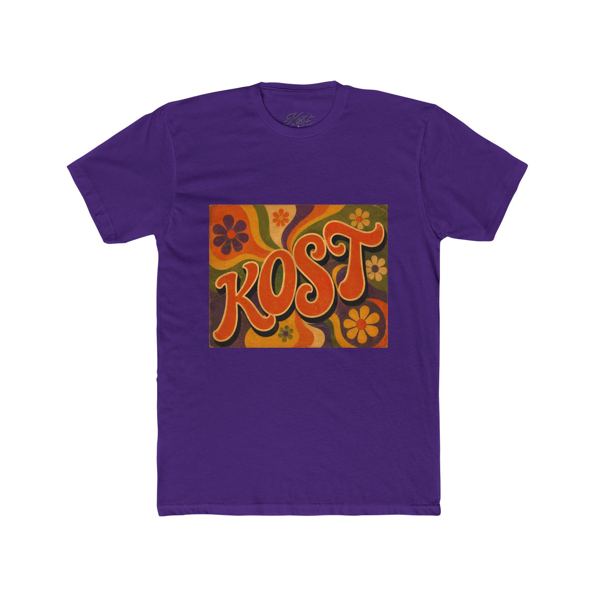 Retro 'Kost' Psychedelic Graphic Tee – 70s Floral Vintage Vibe Shirt